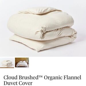Coyuchi Cloud Brushed Organic Flannel Duvet Cover in Natural Cream